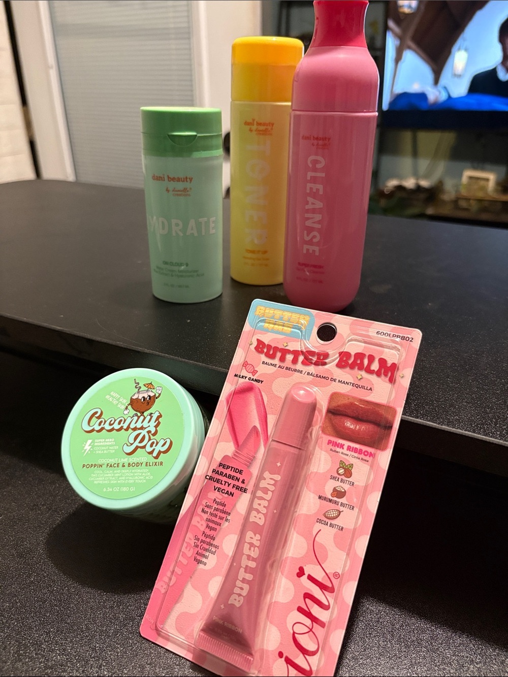 Dani Beauty Hydrate, Tone, and Cleanse Trio with Pink Butter Balm & Coconut Pop